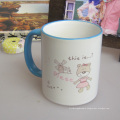 Haonai Customized Premium Grade A 11oz. Lime Sublimation Blank Mugs (Qty 36) Colored Handle and Rim as a present